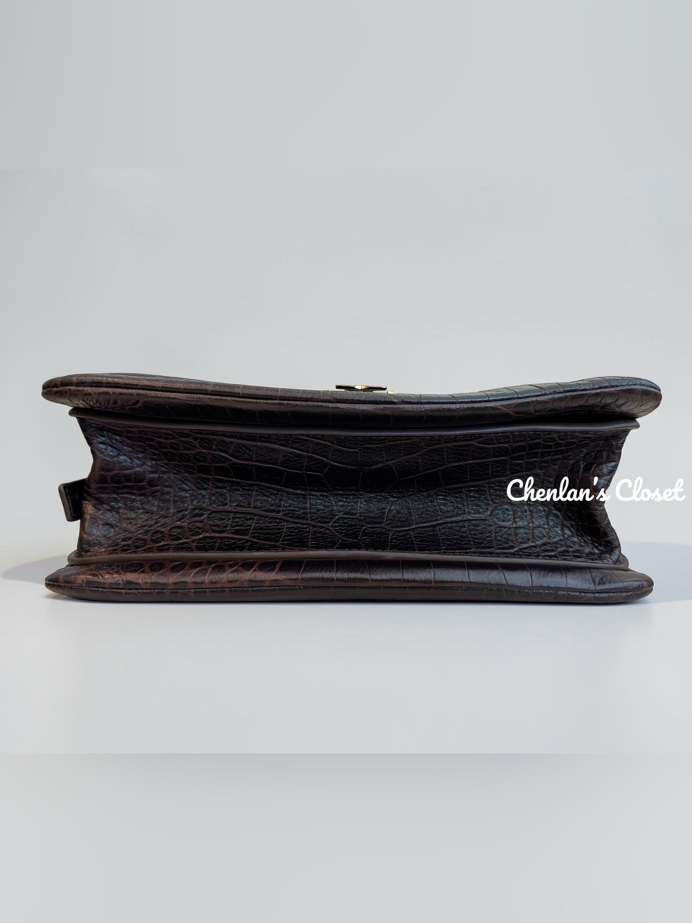 NWT Tory Burch LARGE CHARLIE RUNWAY CROC-EMBOSSED SHOULDER BAG - Picture 11 of 16